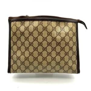 GUCCI Clutch Bag Clutch GG Monogram Brown